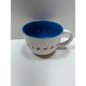 Friends TV Show 20 Oz Coffee Tea Soup Mug White With Blue Interior Oversized